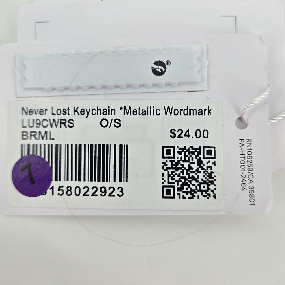 NWT Never Lost Keychain *Metallic Wordmark - Berry Rumble - Picture 3 of 3